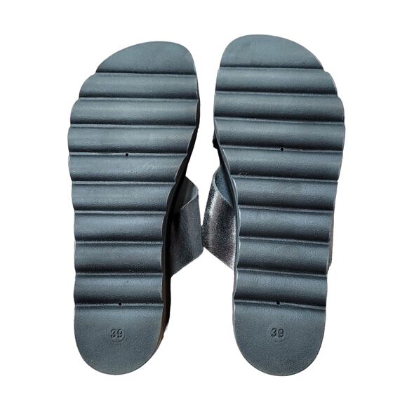 Clara Fantasy Sandals Platform Criss Cross Strap Leather Made in Greece - Picture 9 of 11